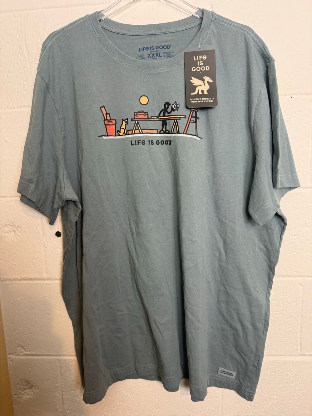 Life Is Good Men's Crusher Tee Rocket & Jake Woodworking Graphic T-Shirt XXXL NW